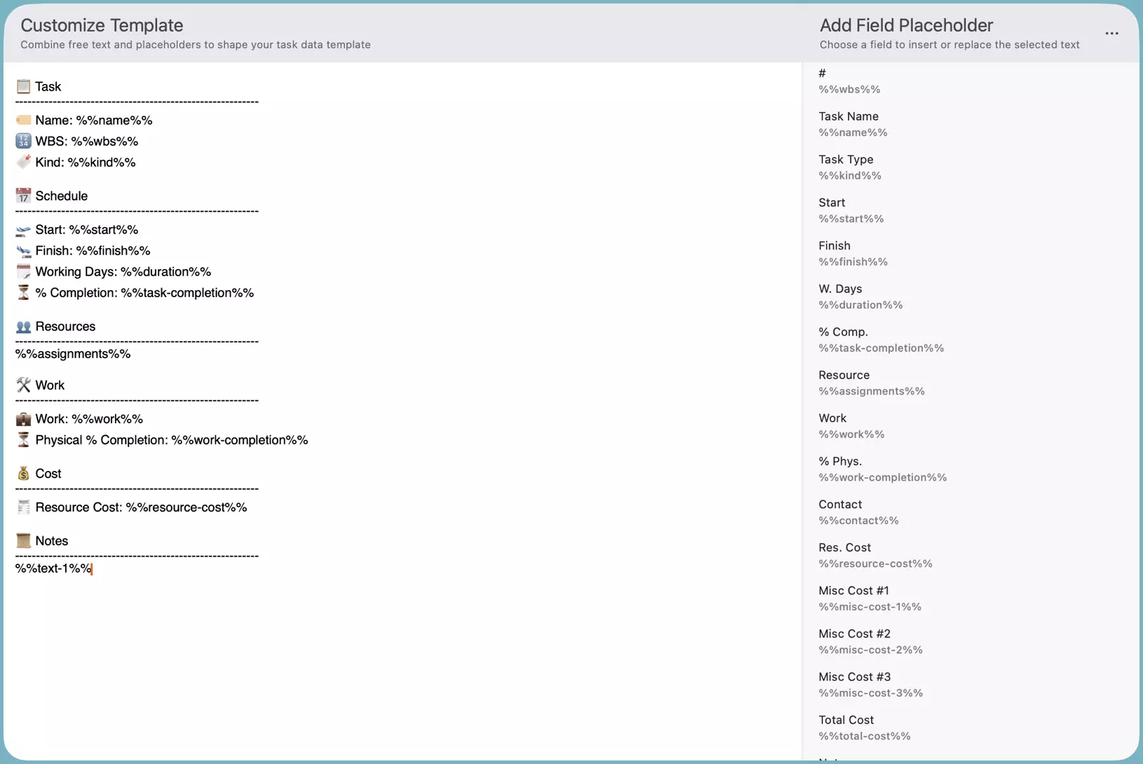 Text Template Editor