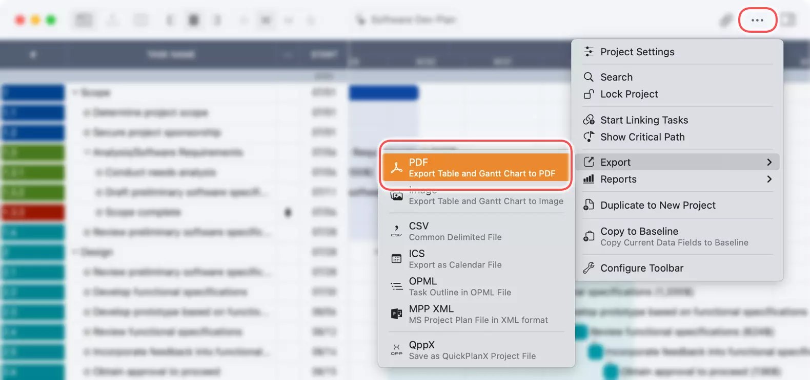 Gesamtes PDF exportieren