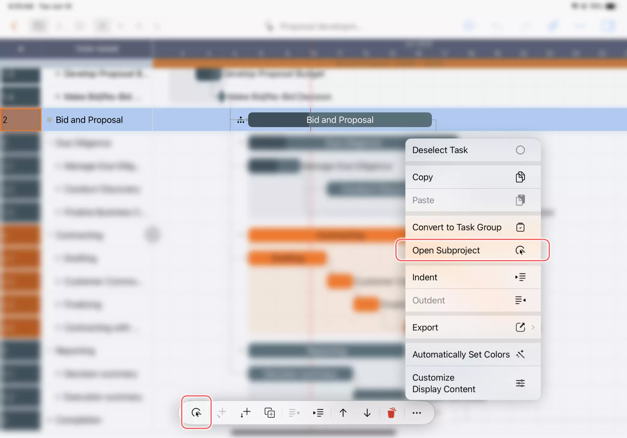 Ouvrir un Sous-projet