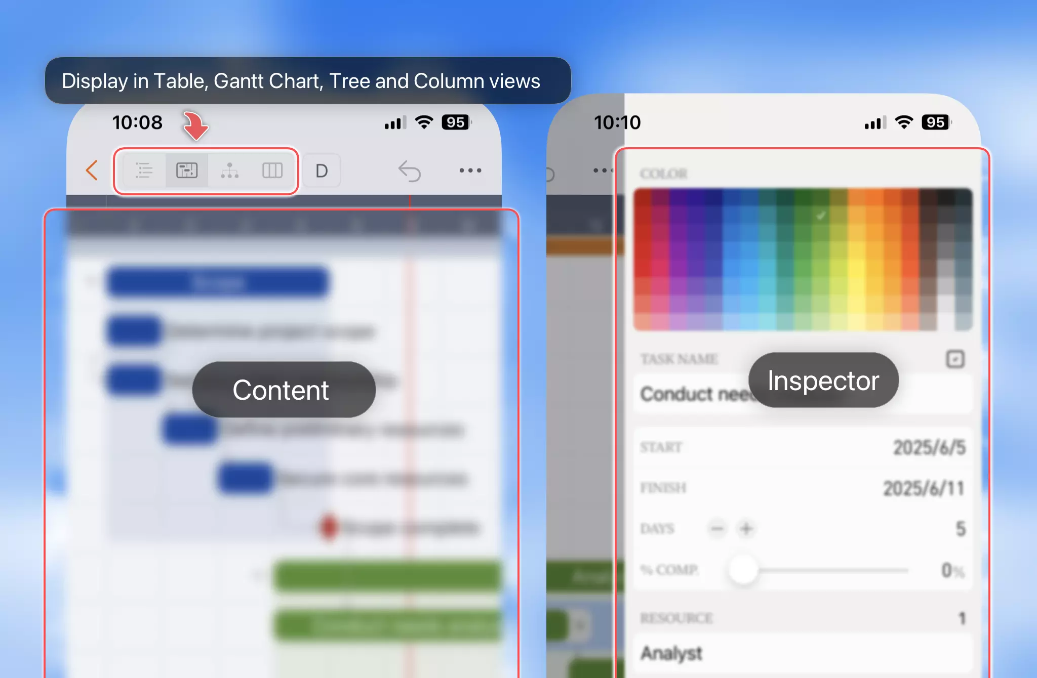 Fenêtre de Projet - iPhone