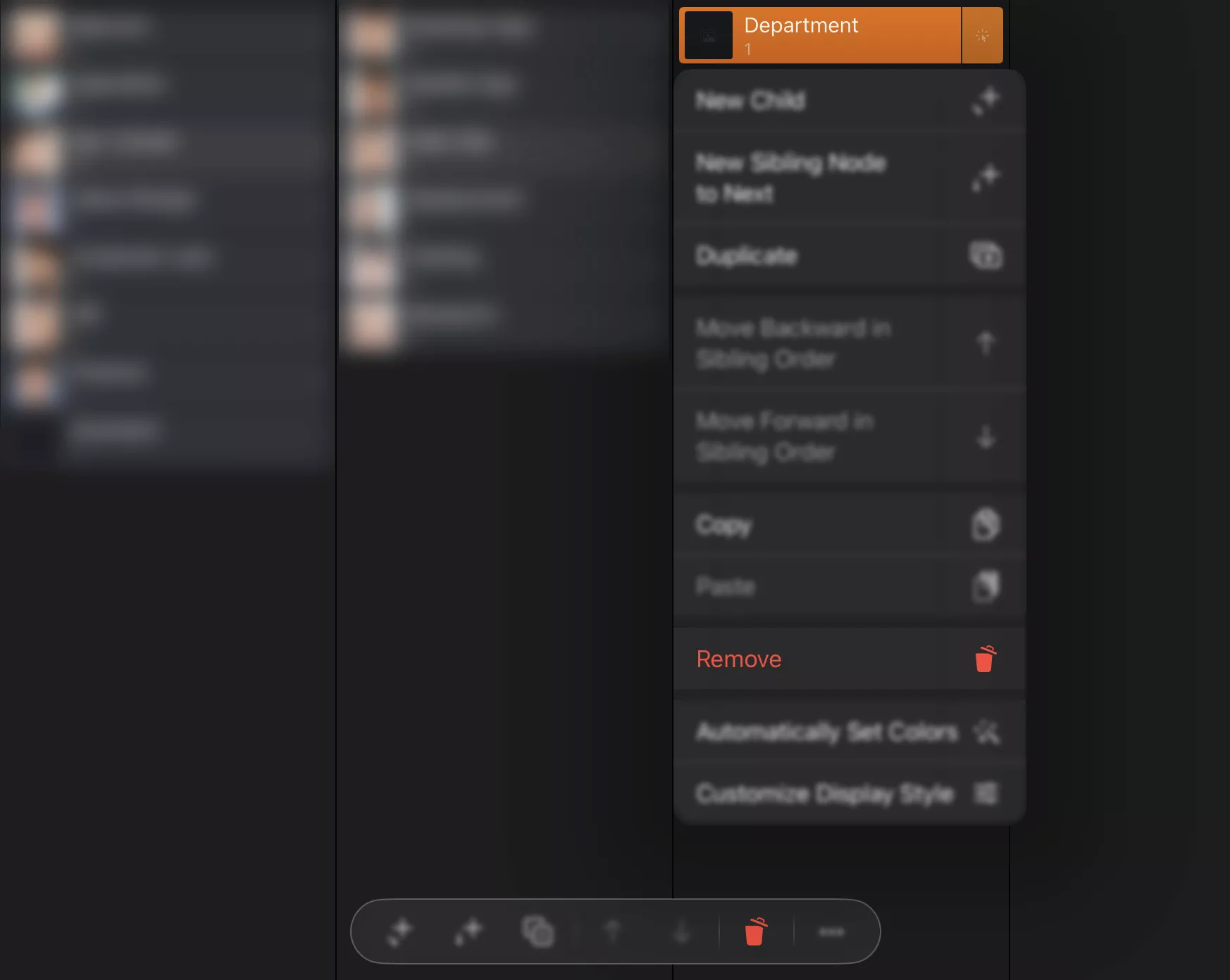Supprimer une tâche sur mobile