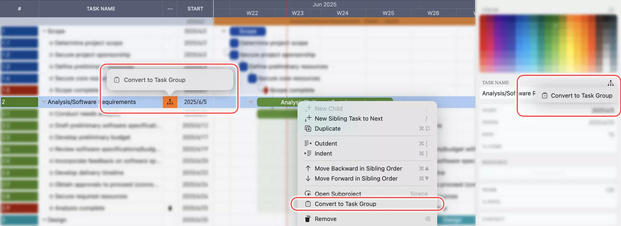 Converteren naar Groepstaak