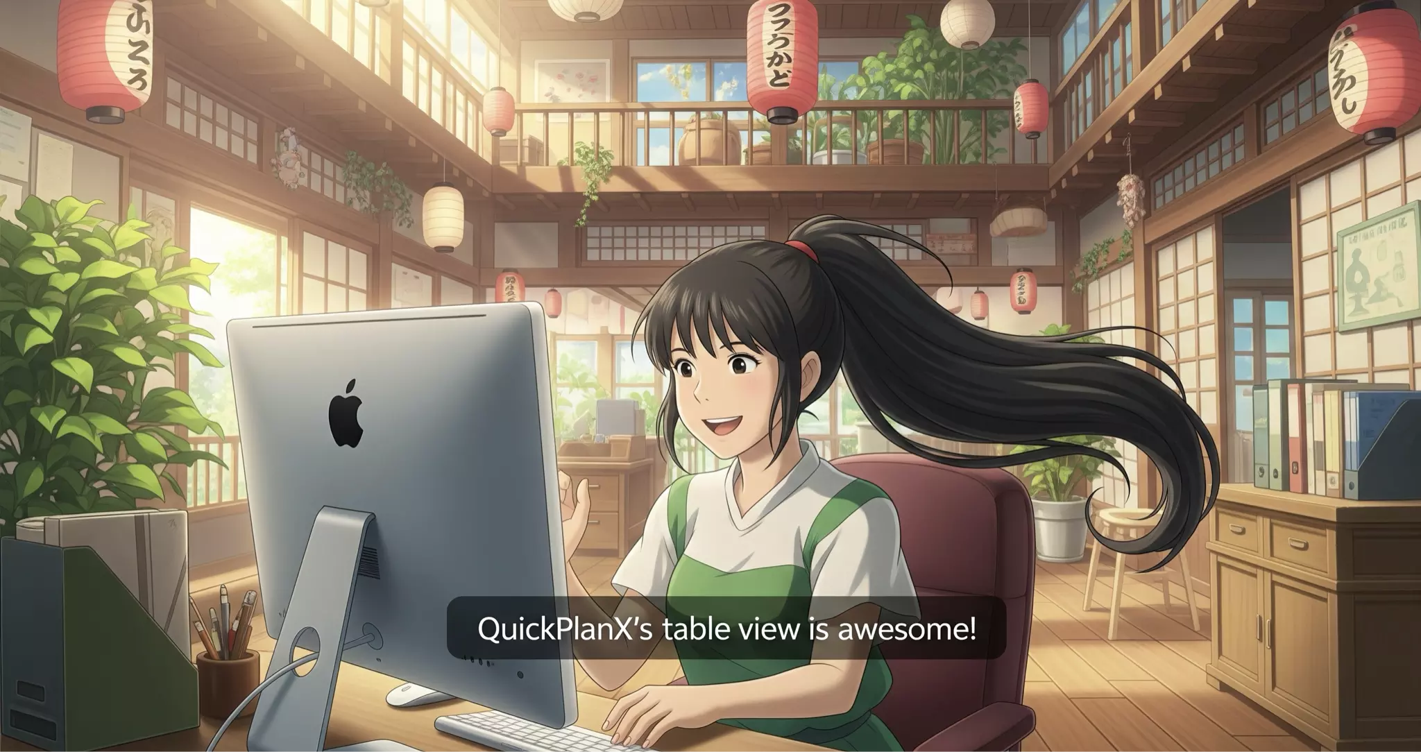 De tabelweergave van QuickPlanX is geweldig