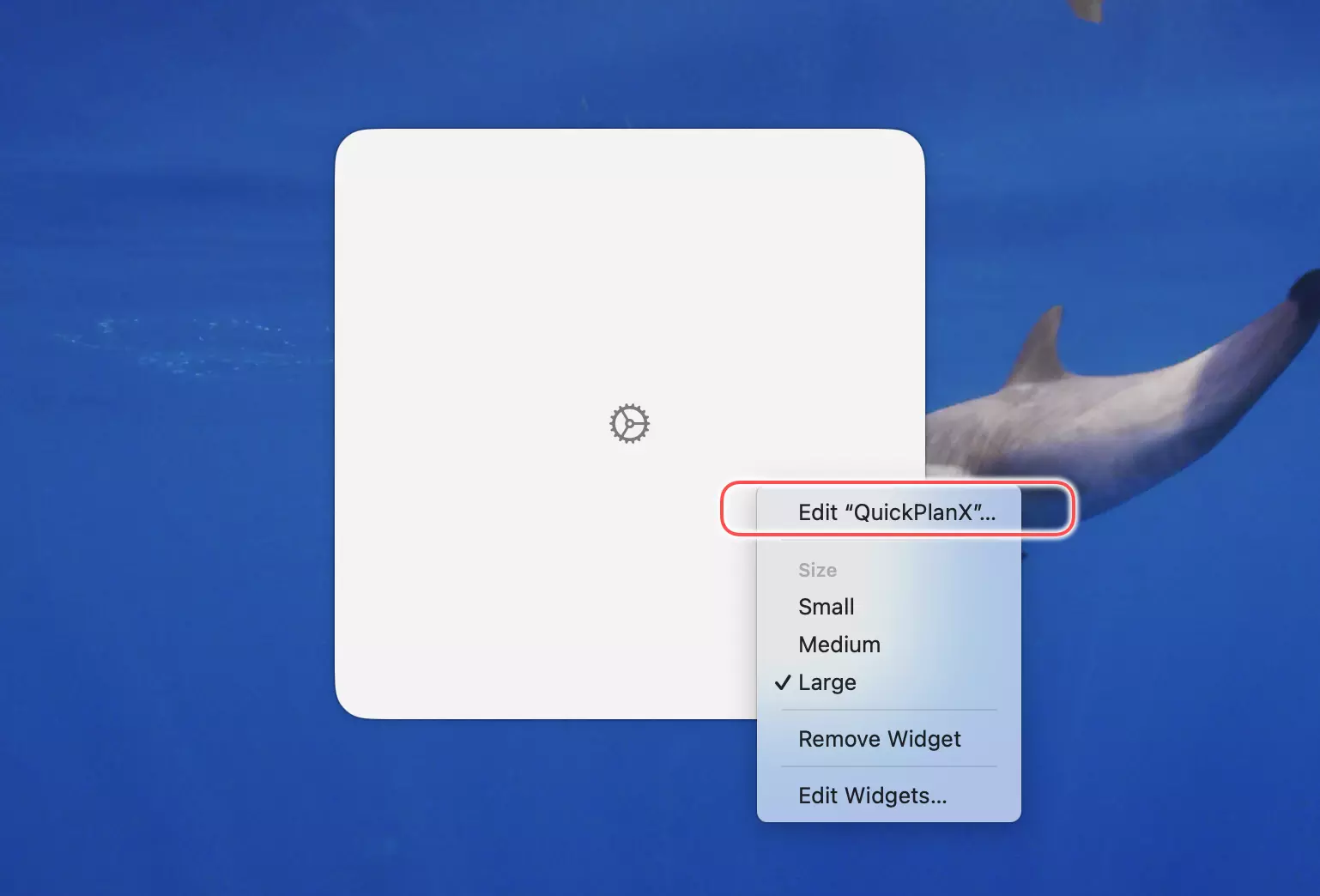 QuickPlanX Widget Bewerken